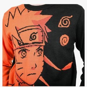 Naruto Shippuden Sweater Mens Small Black Orange